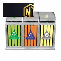 THÙNG RÁC CÔNG NGHIỆP INOX GIÁ TỐT 3 NGĂN PHÂN LOẠI AN TOÀN VỚI MÔI TRƯỜNG
